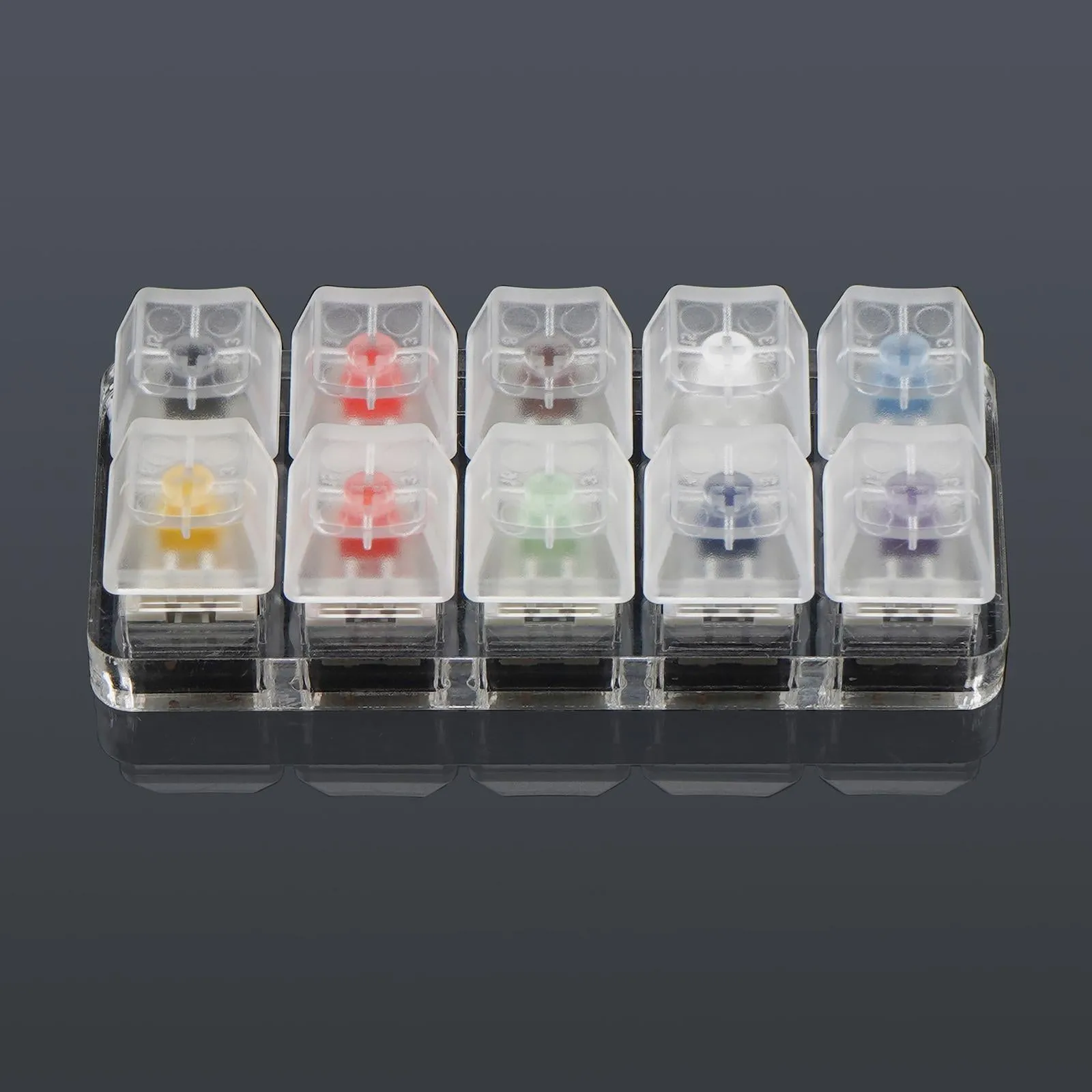 10 Keys Mechanical Keyboard Switches Tester w/ Acrylic Base Blank Keycaps