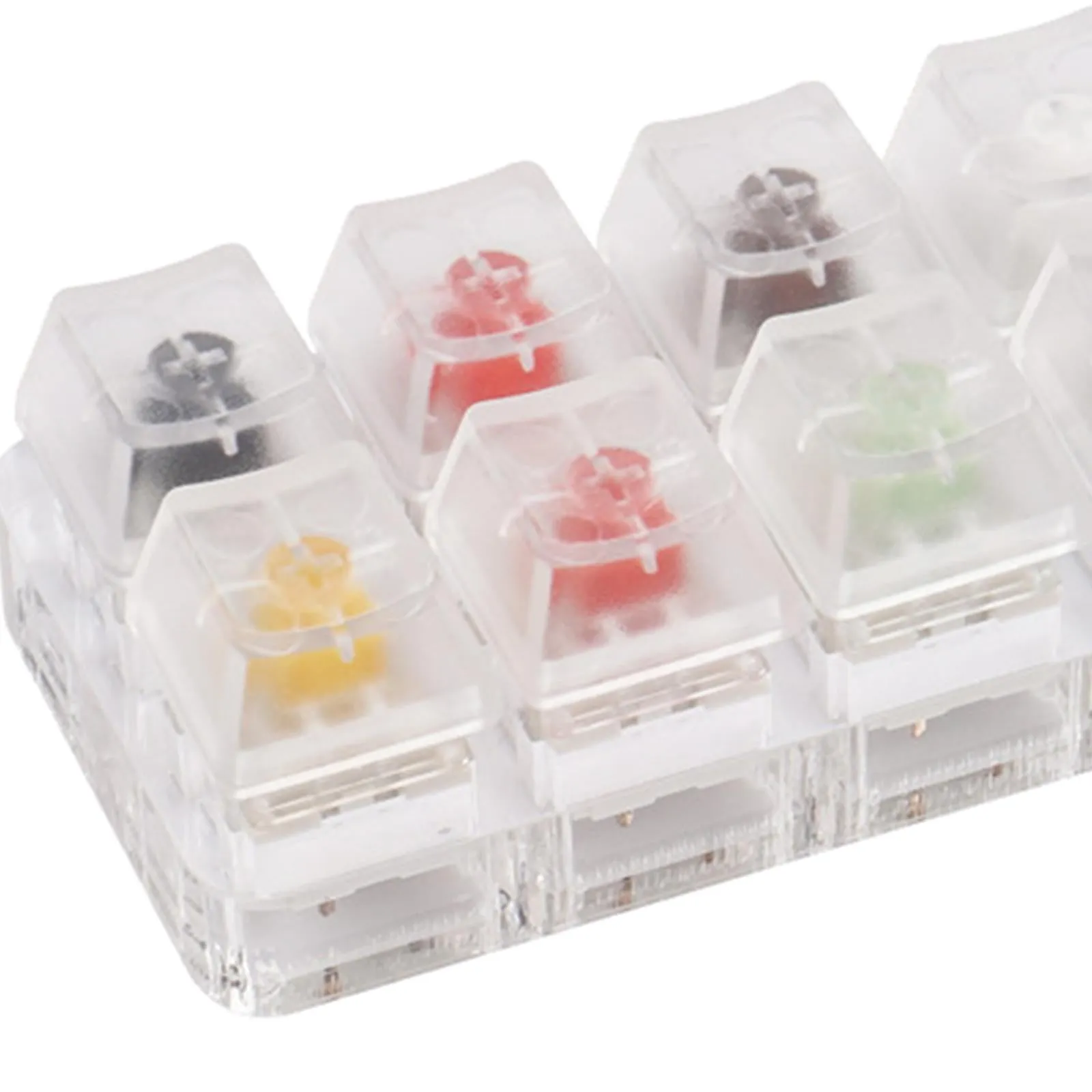 10 Keys Mechanical Keyboard Switches Tester w/ Acrylic Base Blank Keycaps