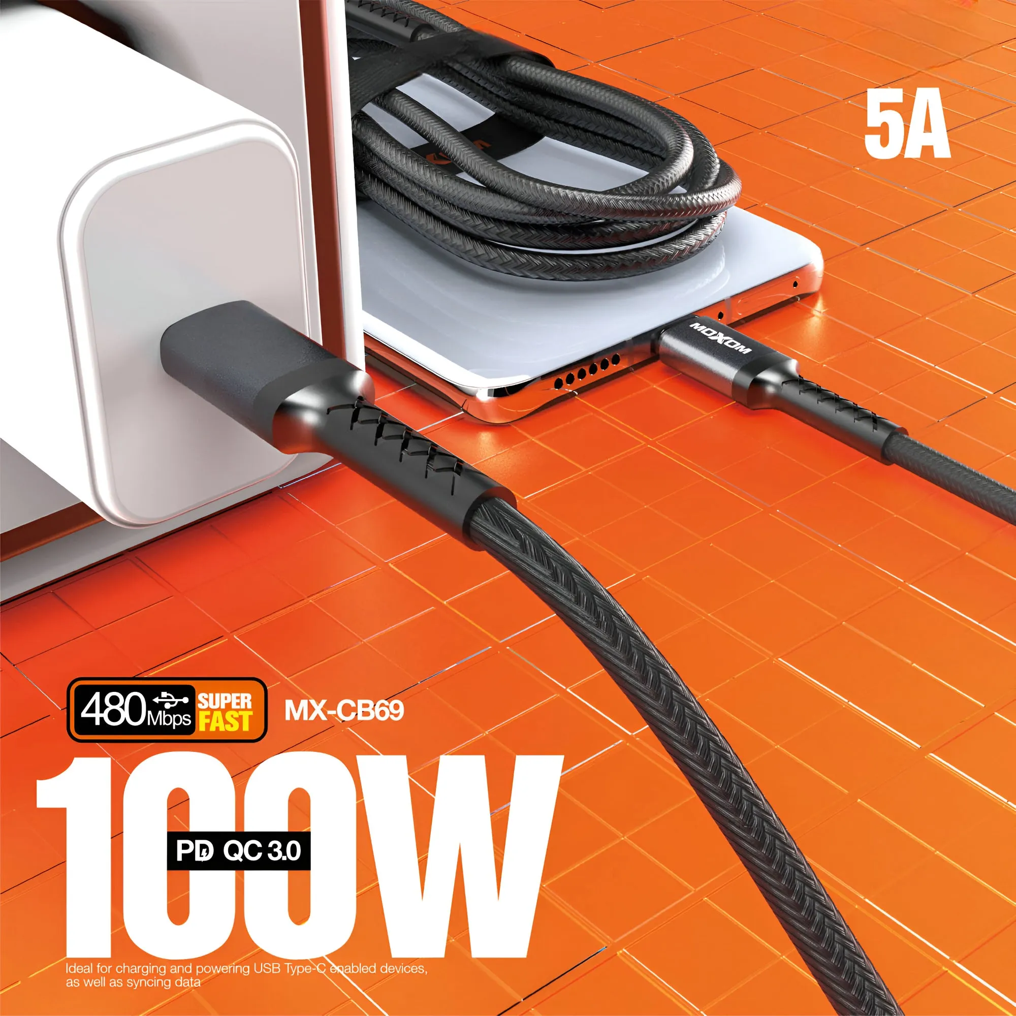 100W Type C To Type C Charging And Data Cable