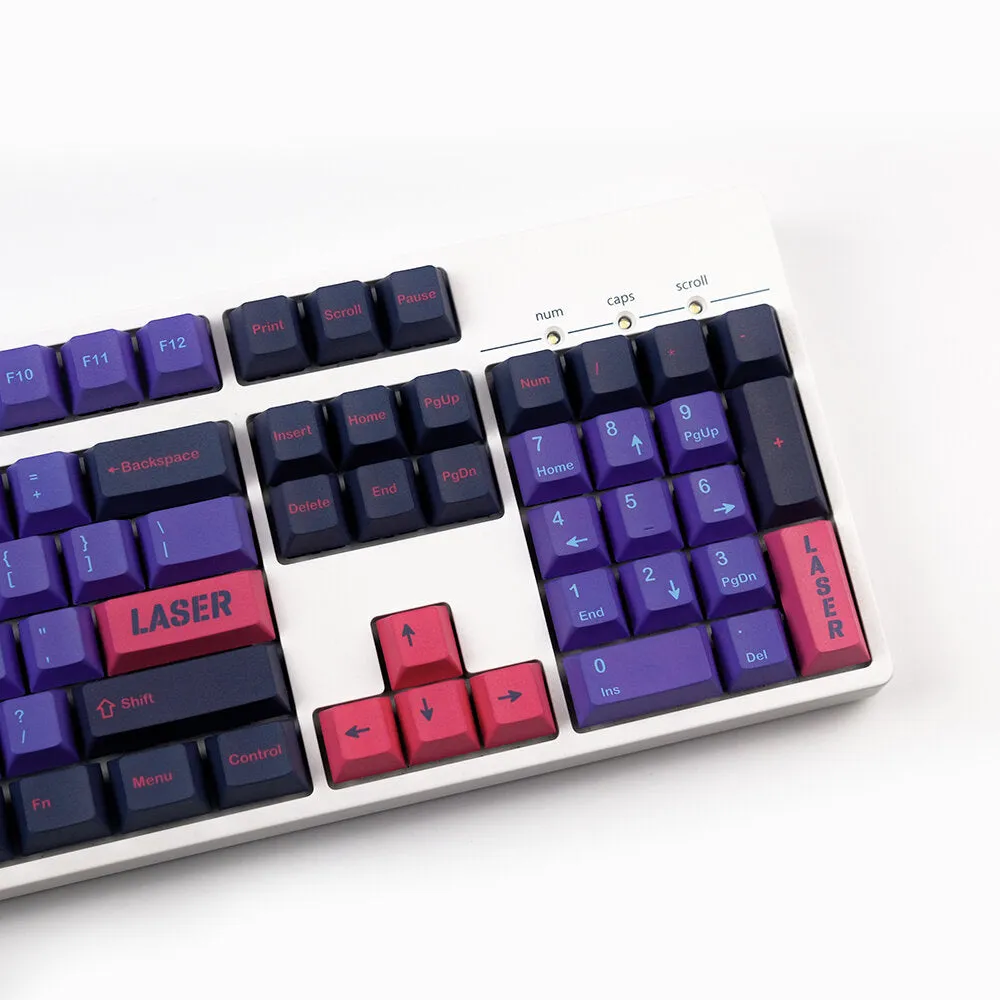 132 Keys Purple&Pink PBT Keycap Set Cherry Profile Five-Sided Sublimation Custom Keycaps for Mechanical Keyboards