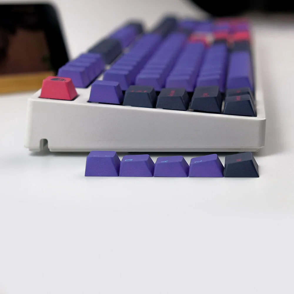 132 Keys Purple&Pink PBT Keycap Set Cherry Profile Five-Sided Sublimation Custom Keycaps for Mechanical Keyboards