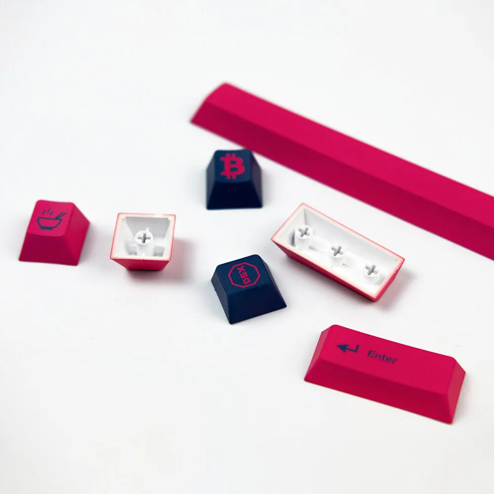 132 Keys Purple&Pink PBT Keycap Set Cherry Profile Five-Sided Sublimation Custom Keycaps for Mechanical Keyboards