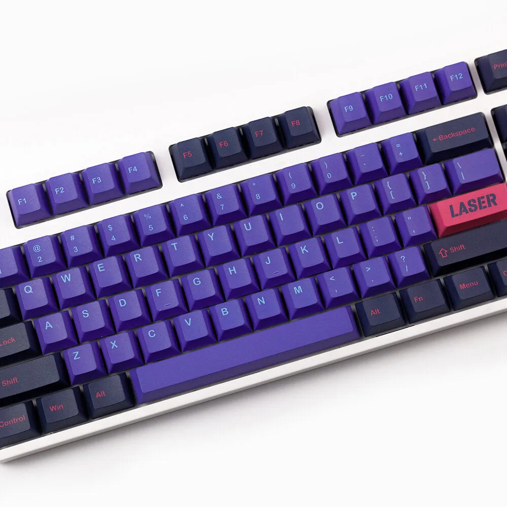 132 Keys Purple&Pink PBT Keycap Set Cherry Profile Five-Sided Sublimation Custom Keycaps for Mechanical Keyboards