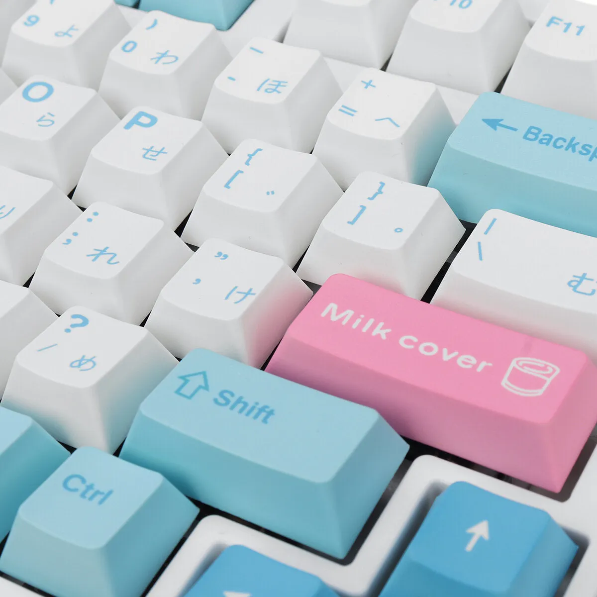 142 Keys Milk Cover Keycap Set PBT Sublimation Cherry Profile Japanese Custom Keycaps for Mechanical Keyboard