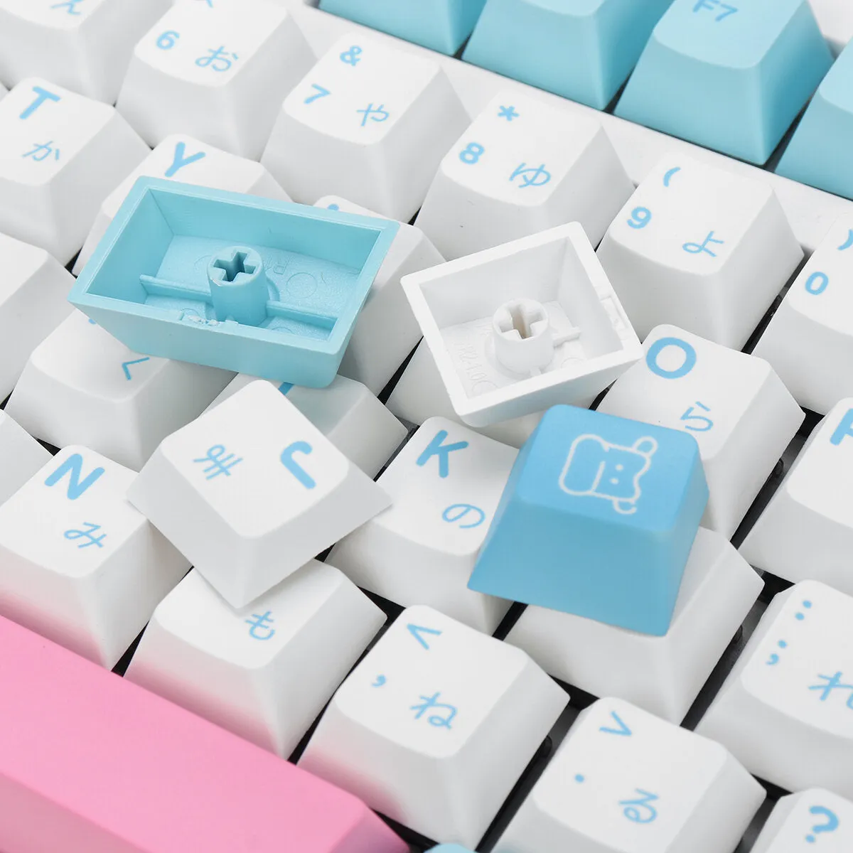 142 Keys Milk Cover Keycap Set PBT Sublimation Cherry Profile Japanese Custom Keycaps for Mechanical Keyboard