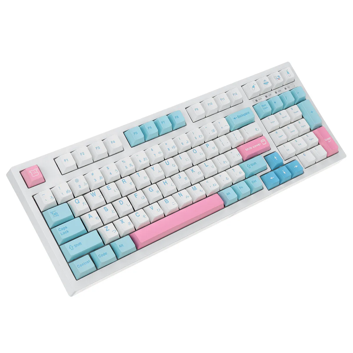 142 Keys Milk Cover Keycap Set PBT Sublimation Cherry Profile Japanese Custom Keycaps for Mechanical Keyboard