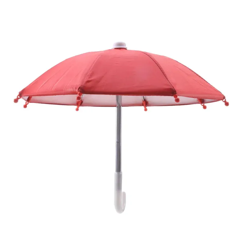 1pc Mobile Phone Holder Locomotive Umbrella Waterproof Portable Mini Parasol Alloy Sun Shade Bicycle Umbrella for Riding