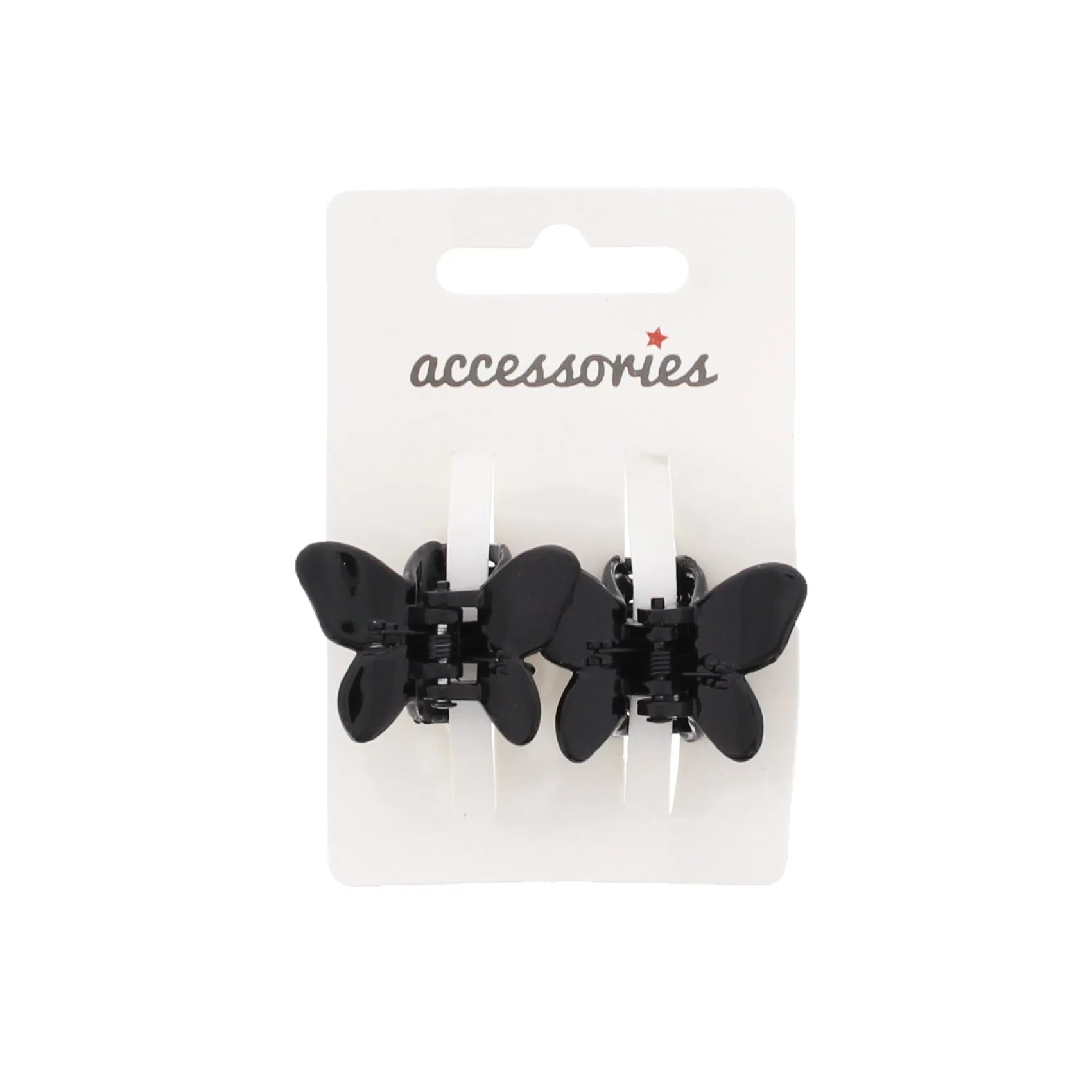 2 on a Card 3.5cm Mini Black Butterfly Clamps