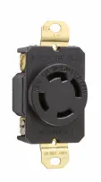 30 Amp NEMA L1430 Connector - Black Back, White Front Body