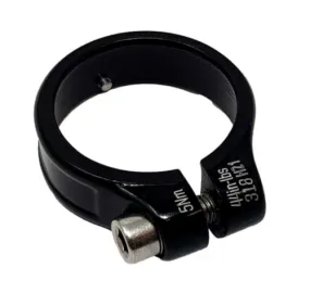 31.8mm Lightweight Alloy Black Bike Seat Clamp 15 grams 13mm High