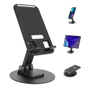 360° Phone Stand with Height & Angle Adjustable for Desk (Black)