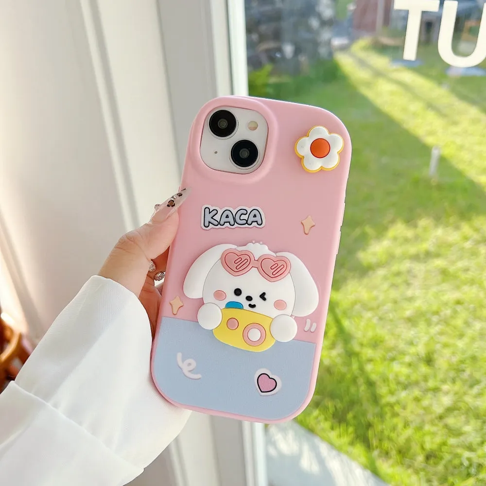 3D Spin Flower Silicone Soft Phone Case - Vivo V23E