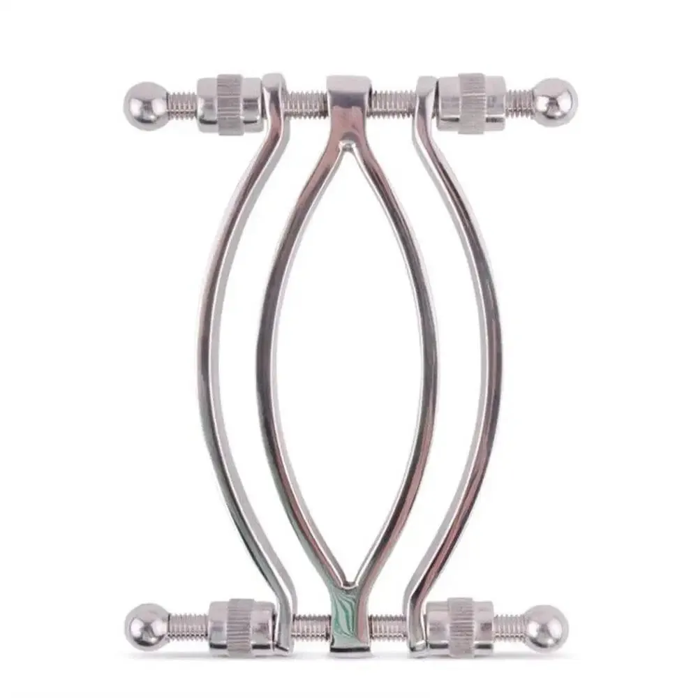 4.5 Inch Shots Toys Stainless Steel Silver Bondage Pussy Clamp