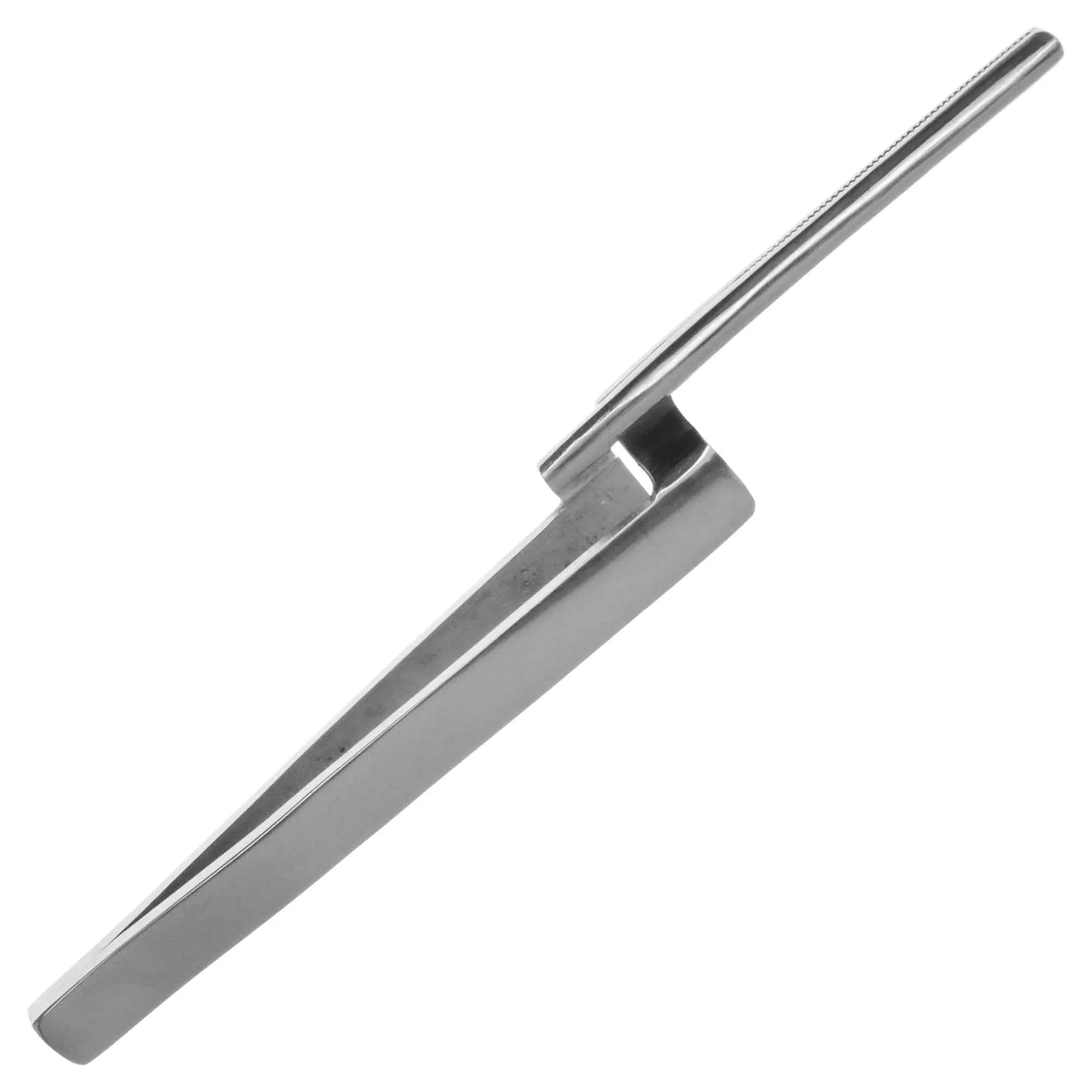 6 inch Offset Stand Clamp Tweezer - Blunt Serrated Tips