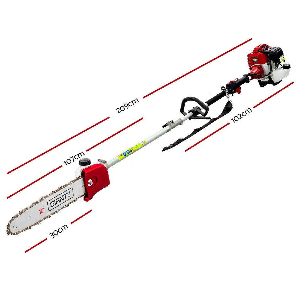 62CC Pole Chainsaw 12in Chain Saw Petrol 4.3m Long Reach Red