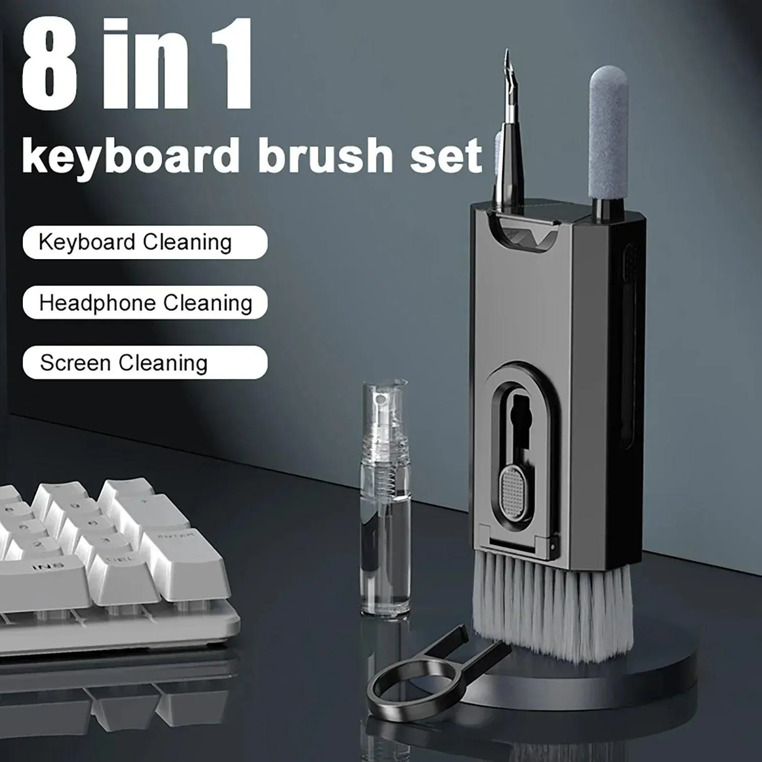 8-in-1 Electronic Cleaner Kit - All-in-One Keyboard, Headphone & Screen Cleaning Solution