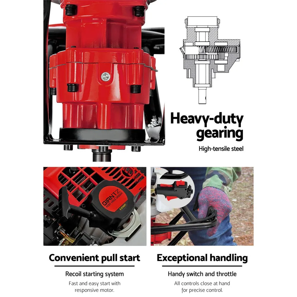 92CC Post Hole Digger 300mm Petrol Drill Extension Bits Auger