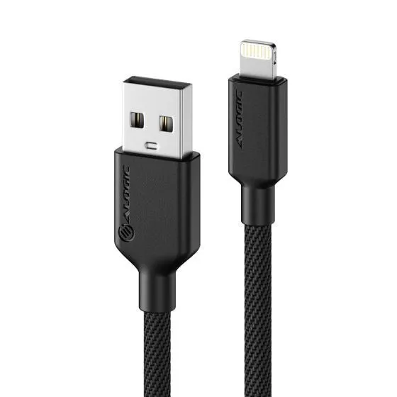 ALOGIC, ELPA8P02-BK, mobile phone cable, 2 m, USB A, Lightning , Black