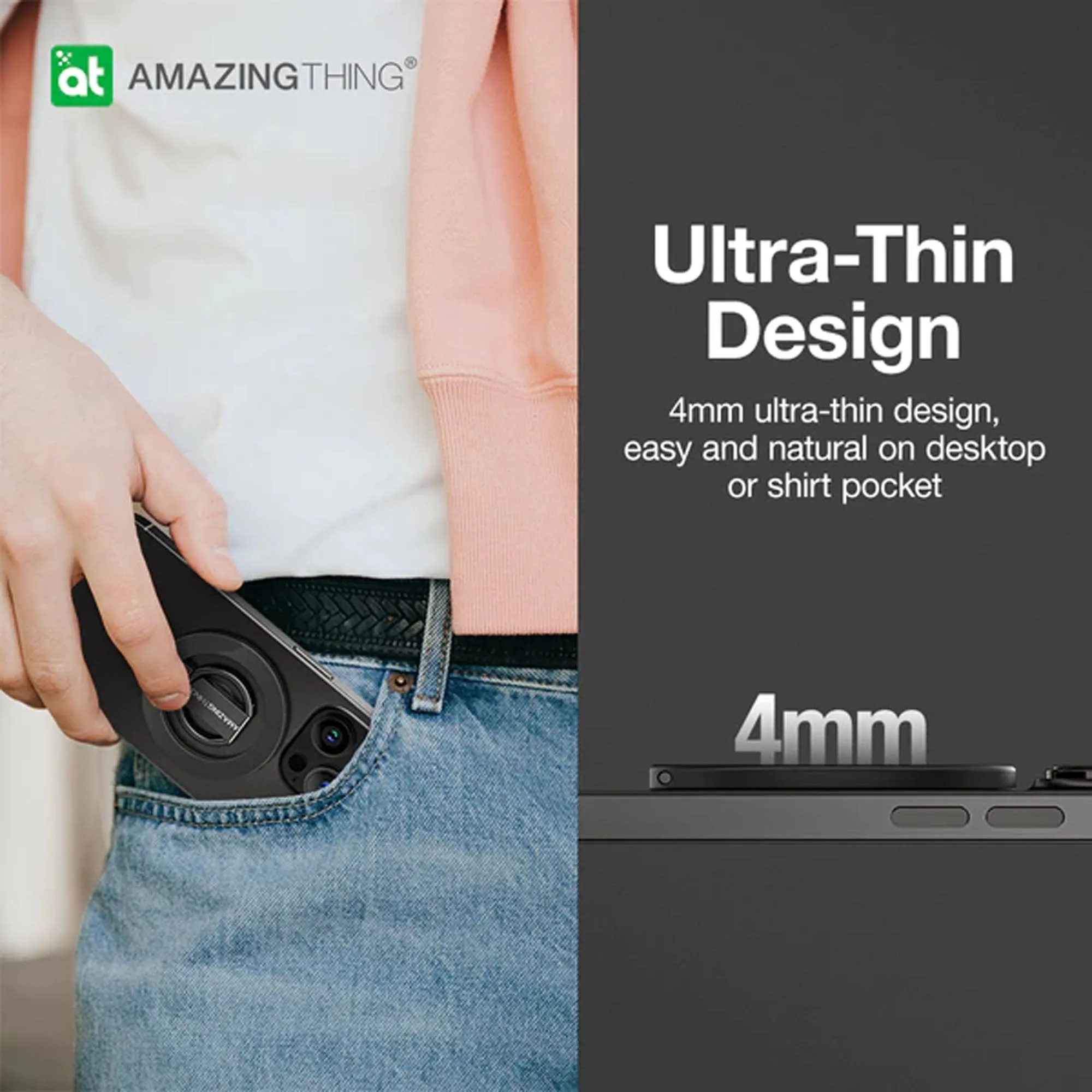 Amazingthing Titan Mag Magnetic Grip with Adjustable Stand - Black (Barcode : 4892878077651 )