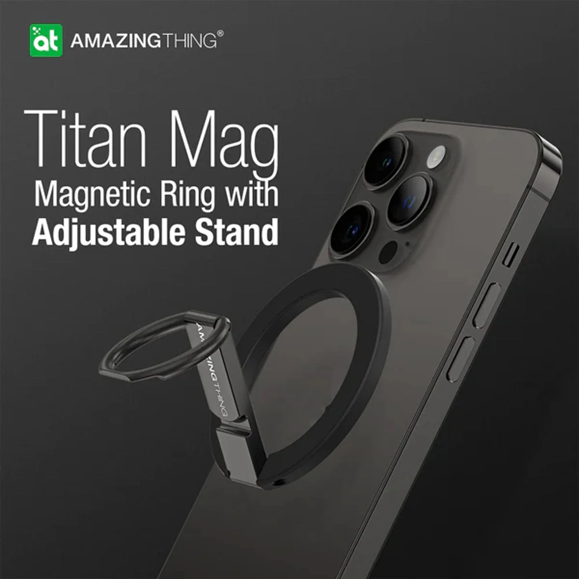 Amazingthing Titan Mag Magnetic Grip with Adjustable Stand - Black (Barcode : 4892878077651 )