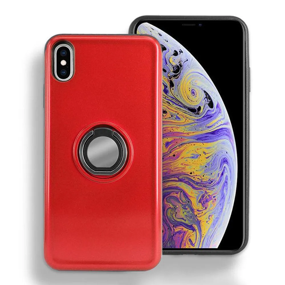 Apple iPhone XS Max 6.5 Shockproof Hybrid Magnetic Holder Ring Stand With Mirrored Card Slot Case by Modes