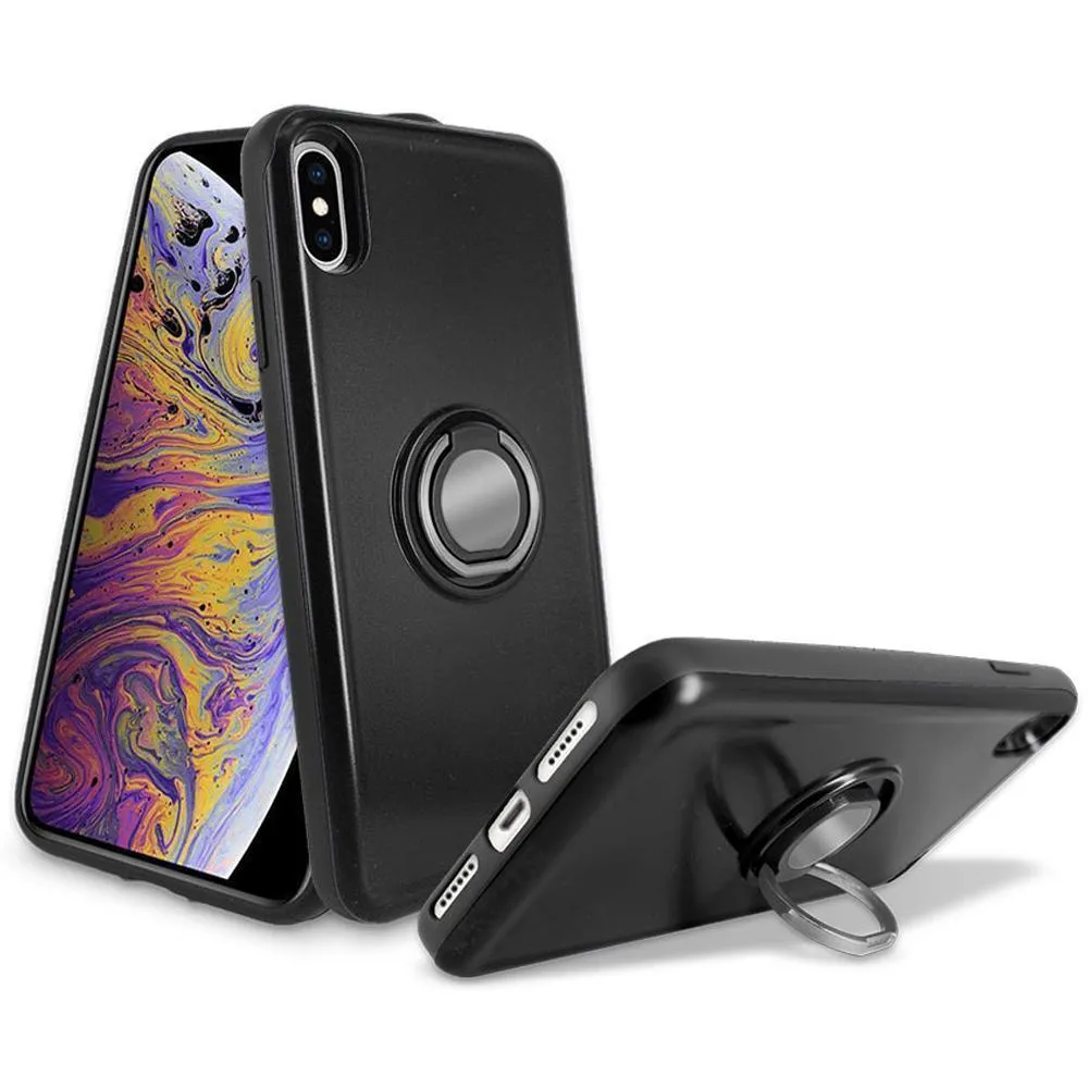 Apple iPhone XS Max 6.5 Shockproof Hybrid Magnetic Holder Ring Stand With Mirrored Card Slot Case by Modes