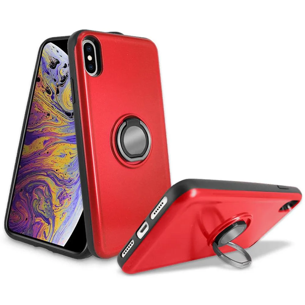 Apple iPhone XS Max 6.5 Shockproof Hybrid Magnetic Holder Ring Stand With Mirrored Card Slot Case by Modes