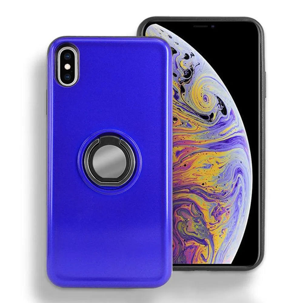 Apple iPhone XS Max 6.5 Shockproof Hybrid Magnetic Holder Ring Stand With Mirrored Card Slot Case by Modes