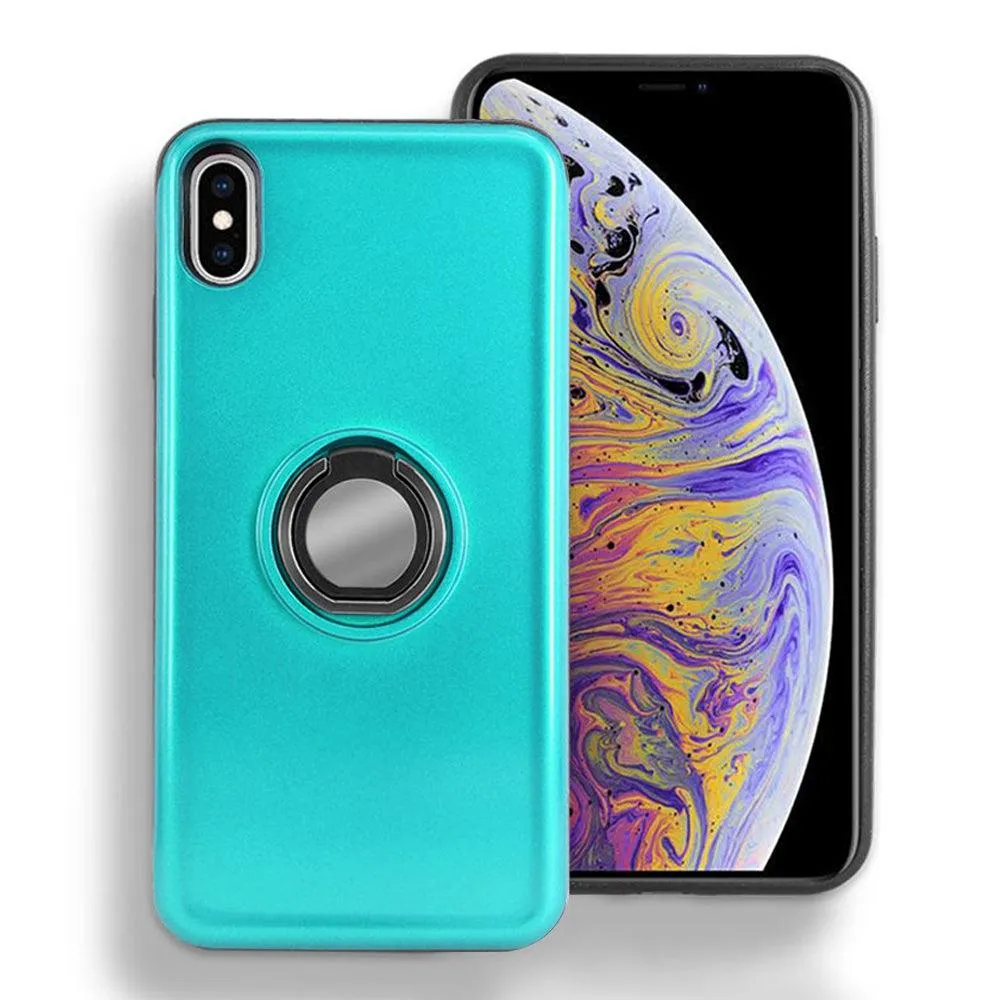 Apple iPhone XS Max 6.5 Shockproof Hybrid Magnetic Holder Ring Stand With Mirrored Card Slot Case by Modes