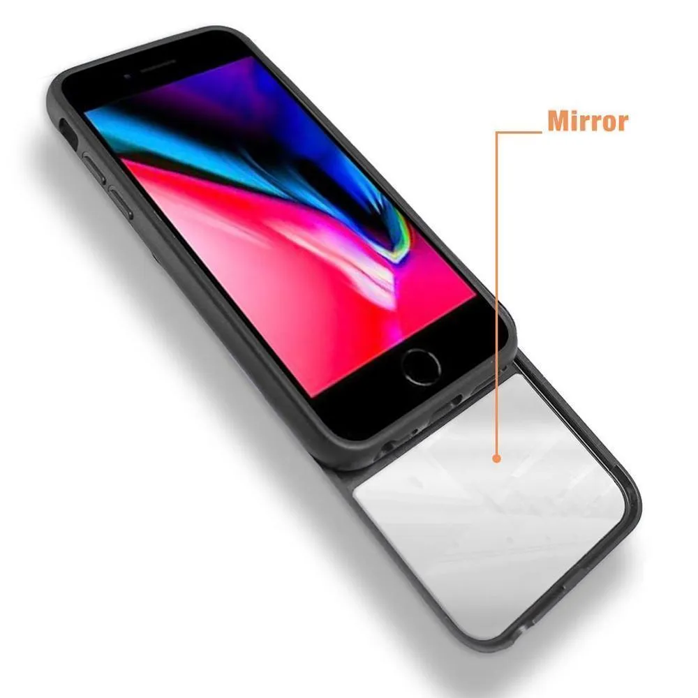 Apple iPhone XS Max 6.5 Shockproof Hybrid Magnetic Holder Ring Stand With Mirrored Card Slot Case by Modes