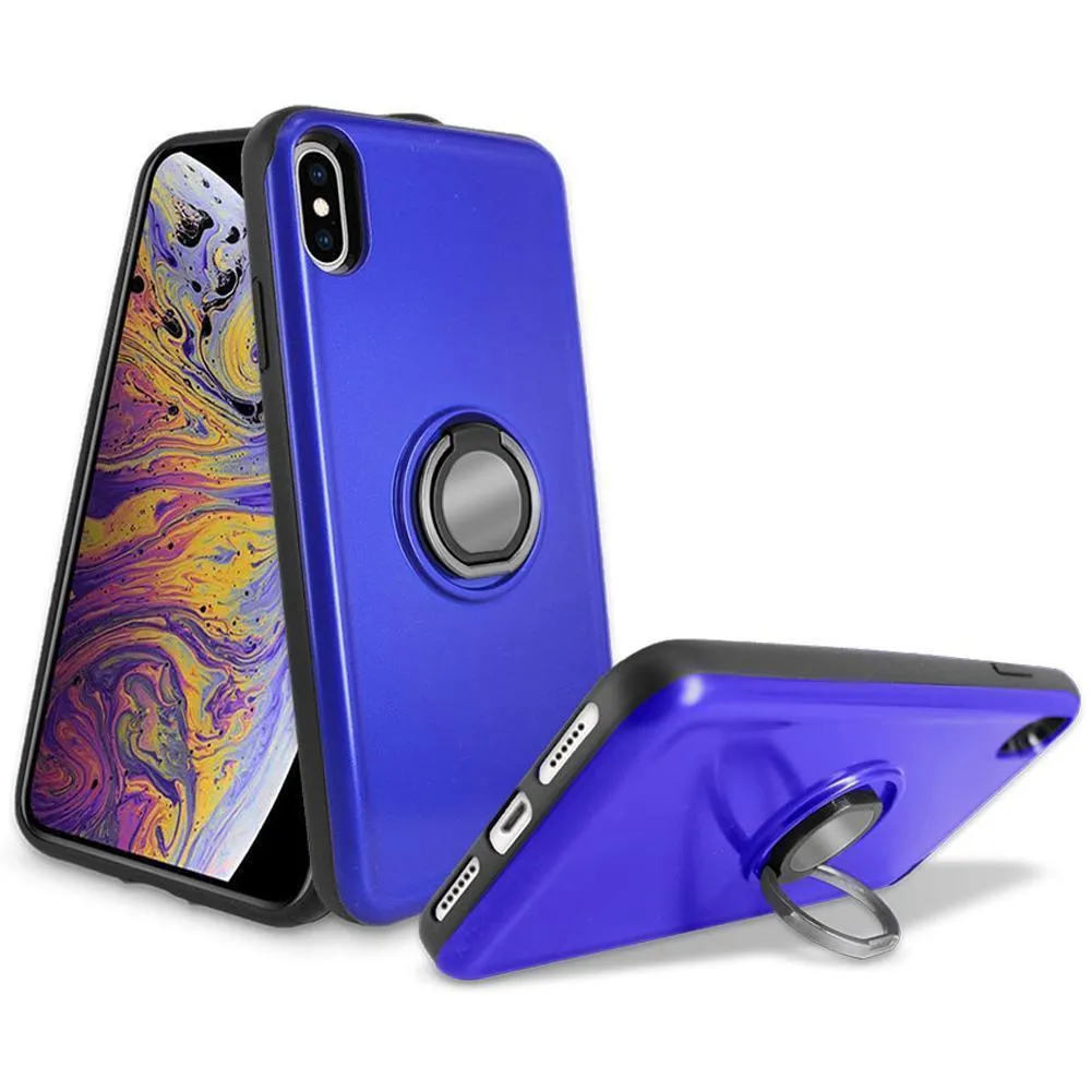 Apple iPhone XS Max 6.5 Shockproof Hybrid Magnetic Holder Ring Stand With Mirrored Card Slot Case by Modes