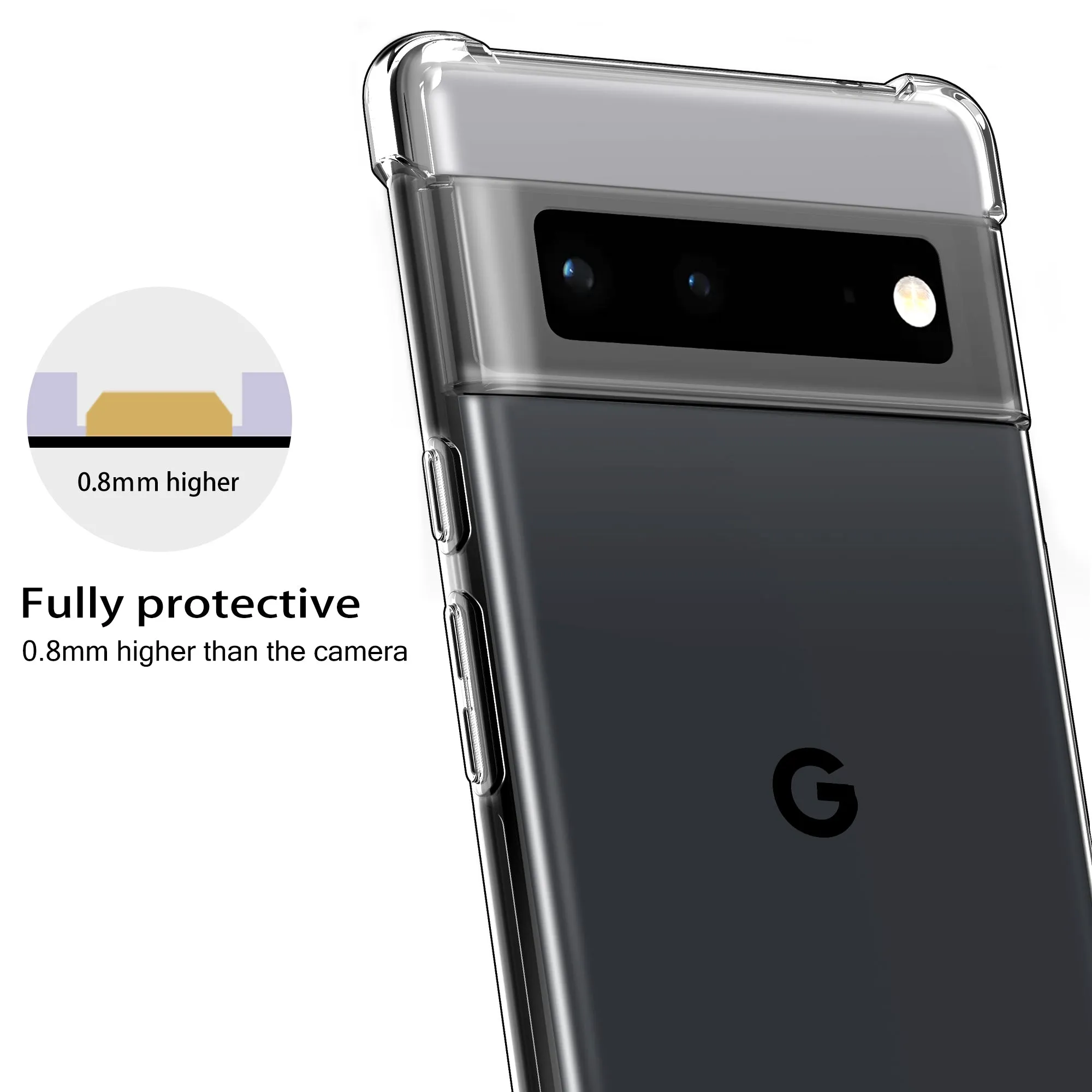 Arae Case for Google Pixel 6 Pro 6.71 inch, Premium Soft and Flexible TPU [Scratch-Resistant] Phone Case for Google Pixel 6 Pro 5G 6.71 inch, Crystal Clear