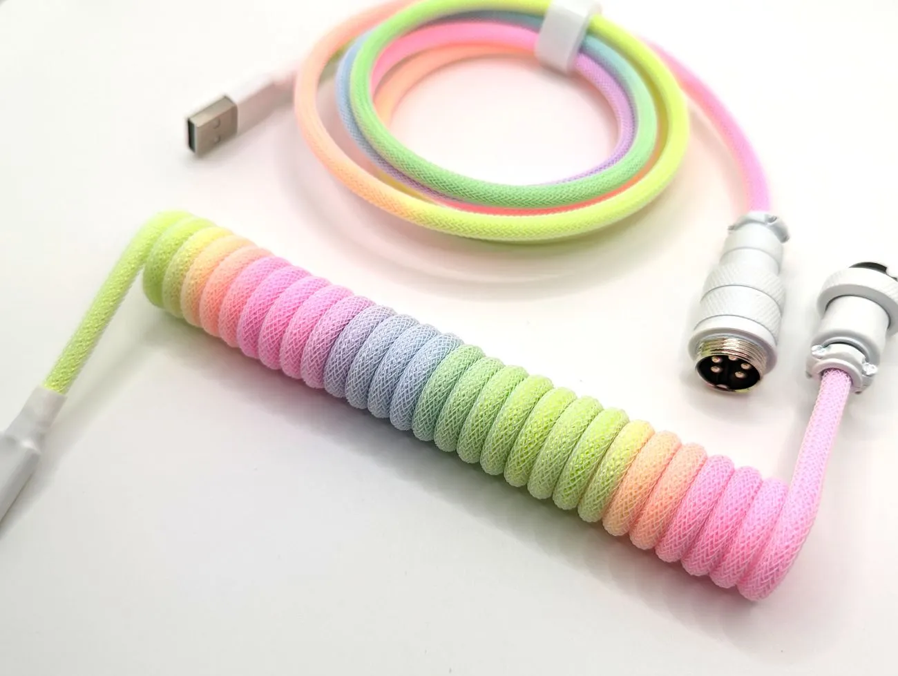 Ausmodshop Coiled Keyboard Cable - Candy