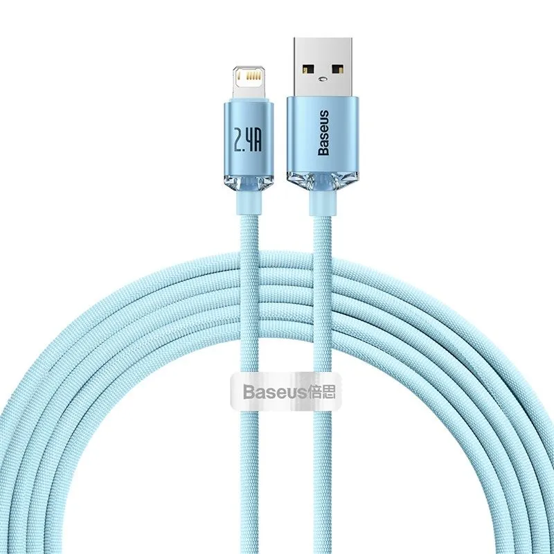 Baseus Crystal Shine Series 2.4A Fast Charging USB to Lightning For Iphone Data Cable-