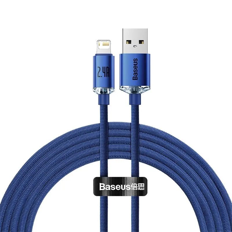 Baseus Crystal Shine Series 2.4A Fast Charging USB to Lightning For Iphone Data Cable-