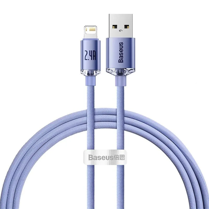 Baseus Crystal Shine Series 2.4A Fast Charging USB to Lightning For Iphone Data Cable-