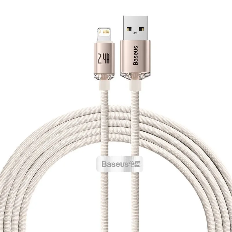 Baseus Crystal Shine Series 2.4A Fast Charging USB to Lightning For Iphone Data Cable-