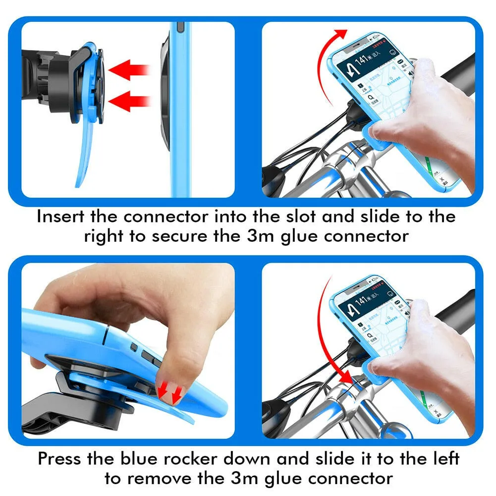 Bicycle Stem Motorcycle Phone Holder Handlebar Mount Universal Adaptors V2 VIBRATION DAMPENER 1 Ball Belt Clip Armband Self Lock