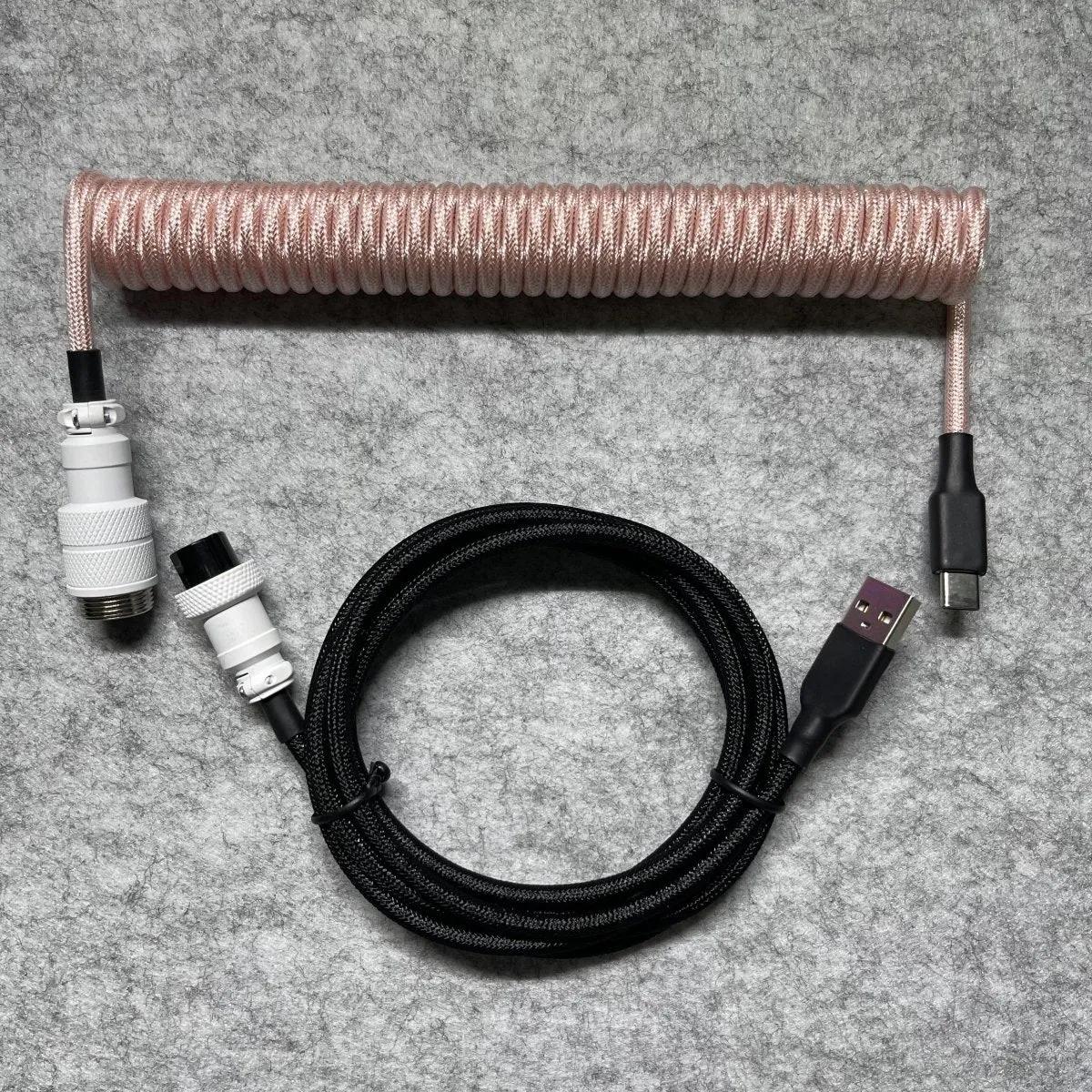 Black Pink Custom Mechanical Coiled Cable GX16