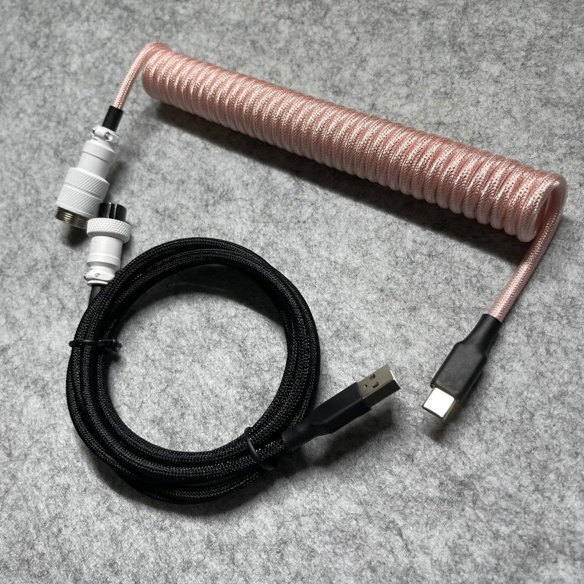 Black Pink Custom Mechanical Coiled Cable GX16