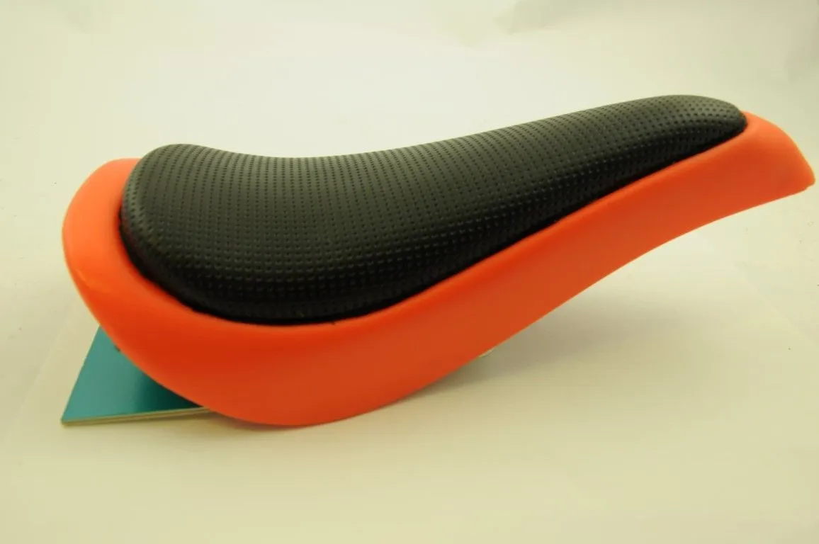 BMX FREESTYLER SEAT SMP MODERN DUAL ORANGE TOP LIGHTLY PADDED SADDLE NOS