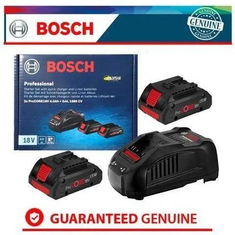 Bosch 18V Starter Kit (Procore) 2x 4.0AH   GAL 1880 CV [Battery & Charger Bundle] (2607225921)