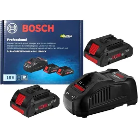 Bosch 18V Starter Kit (Procore) 2x 4.0AH   GAL 1880 CV [Battery & Charger Bundle] (2607225921)