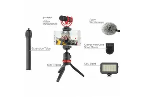 Boya Vlogging kit with BY-MM1  and smartphone holder   LED