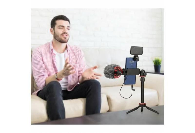 Boya Vlogging kit with BY-MM1  and smartphone holder   LED