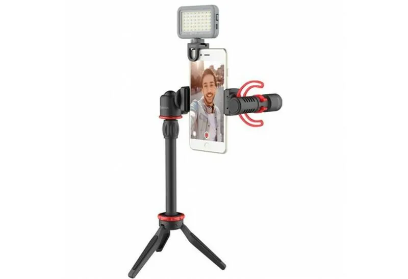 Boya Vlogging kit with BY-MM1  and smartphone holder   LED