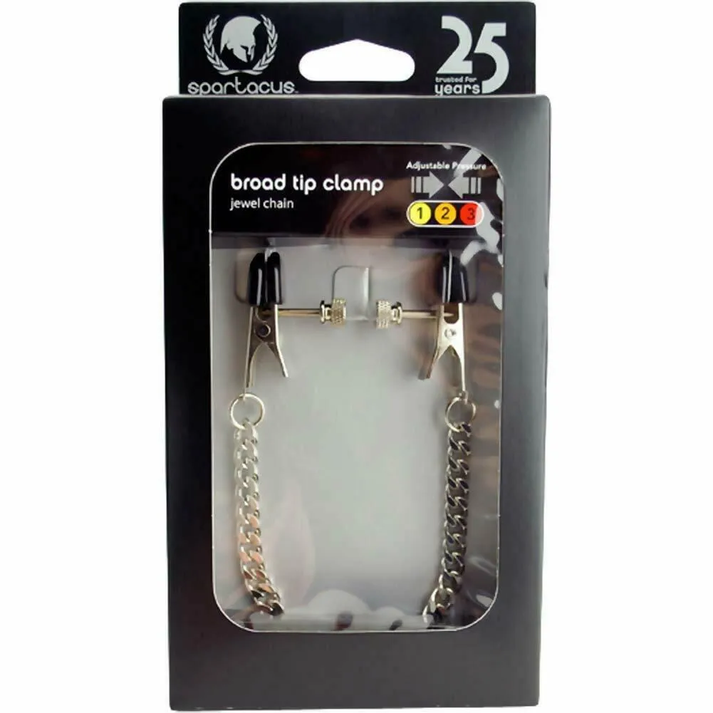 Broad Tip Clamp with Jewel Chain