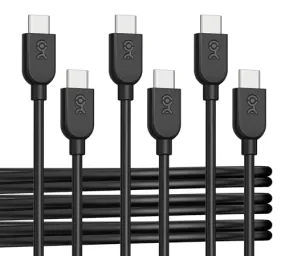 Cable Matters 3-Pack Extreme Flexible USB C Charging Cable 6ft in Black, Support 60W PD, Apple CarPlay, Android Auto, USB C to USB C Cable for iPhone 16/15 Pro Max Plus, iPad, Galaxy S23