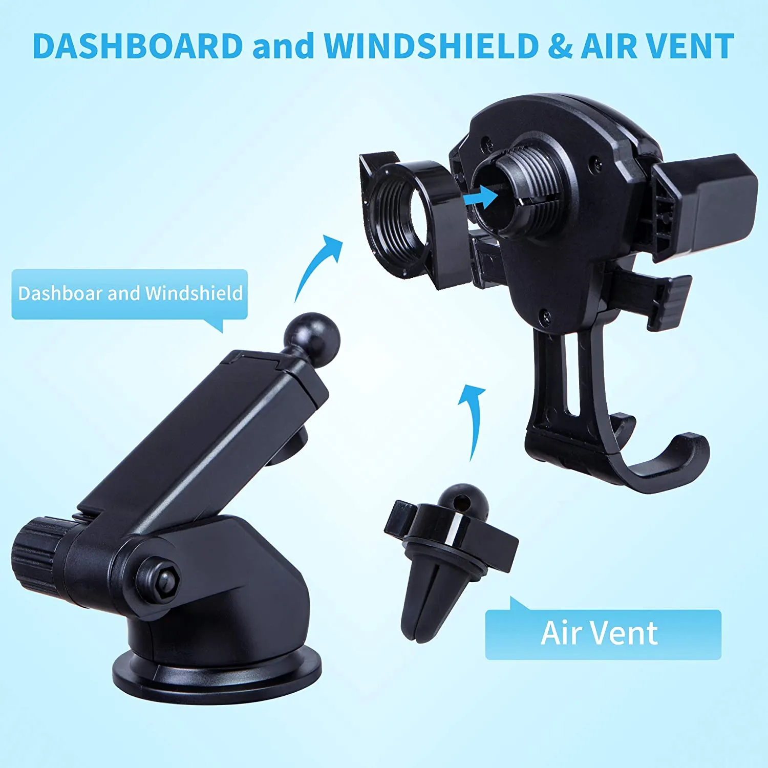 Car Phone Mount  | Universal Car Mount Fits iPhone 12 Pro Max, Note 20 ultra and Many more