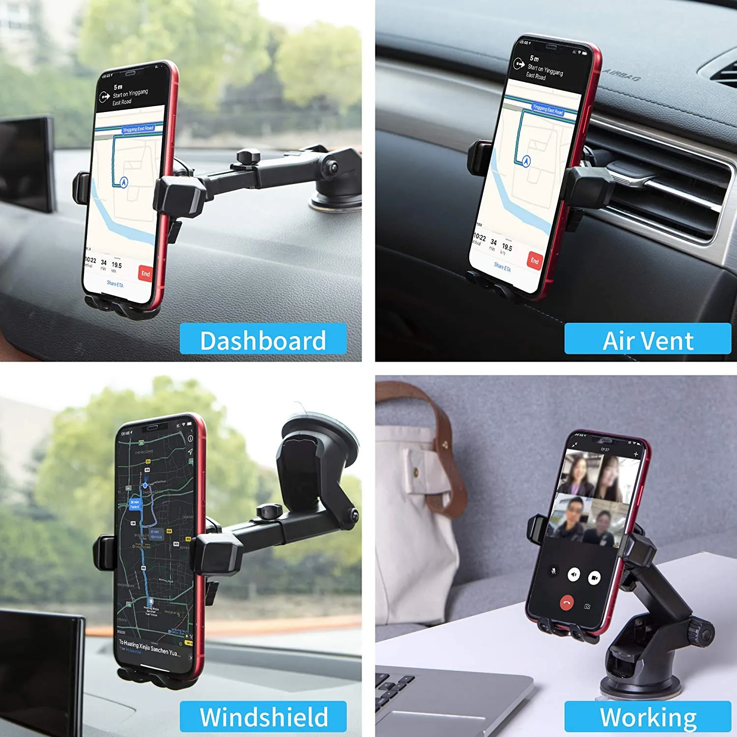 Car Phone Mount  | Universal Car Mount Fits iPhone 12 Pro Max, Note 20 ultra and Many more